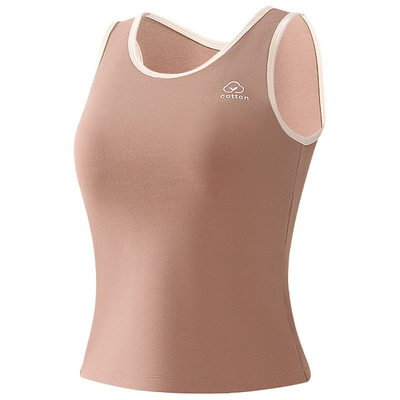 A类纯棉带胸垫发育期少女背心