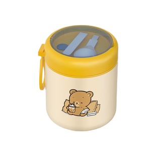 304不锈钢汤杯奶茶小熊带盖勺保温早餐杯学生上班族便携式牛奶杯