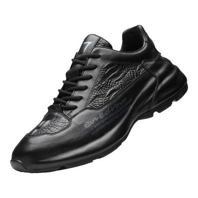 木林森男鞋真皮鳄鱼纹运动休闲鞋