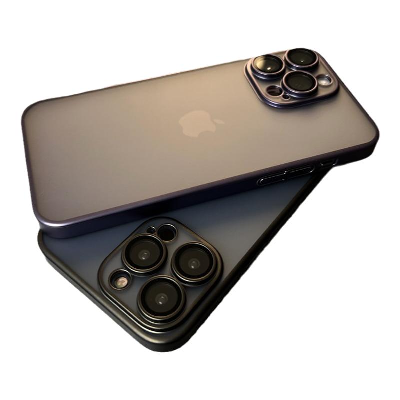 适用苹果16promax手机壳超薄磨砂iPhone15带镜头膜全包防摔透明散热14plus保护套13pro新款耐脏12裸机手感PM