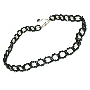 日韩颈链网红性感黑色choker颈带chic蕾丝项链锁骨链女天然尖晶石