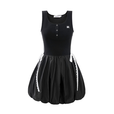 UNIFREEPLUS大码黑色无袖连衣裙