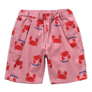 日本 BREEZE 2026夏儿童螃蟹迷彩小花格子豹纹动物5分厨师短裤