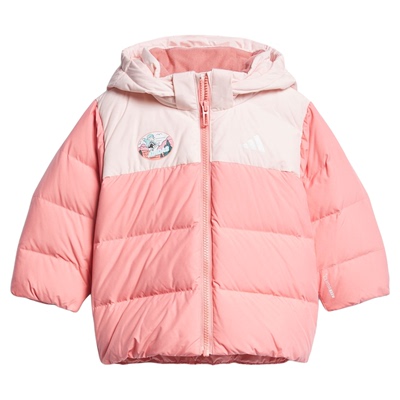 男女婴童拒水防风保暖户外风鸭绒连帽羽绒服adidas阿迪达斯