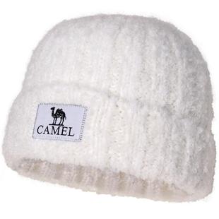 骆驼奶芙帽羊毛纱针织帽秋冬季新款女防风冷帽子显脸小保暖毛线帽