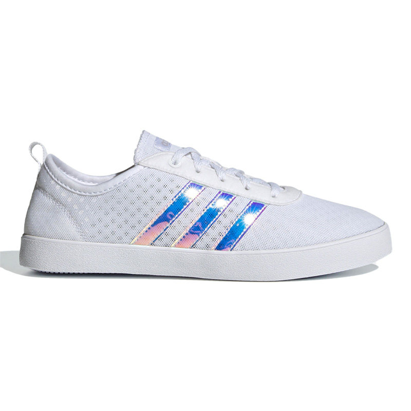 Adidas/阿迪达斯白色镭射粉女子耐磨缓震低帮小白鞋休闲鞋H01223