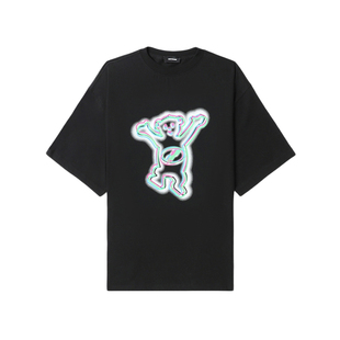 IT We11Done女装短袖T恤新品潮流时尚荧光彩色小熊印花半袖856UBK