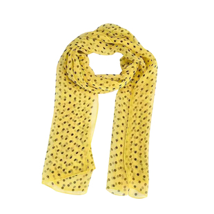 早秋多巴胺明媚黄波点丝巾日杂氛围感飘带文艺复古高级感系脖领巾