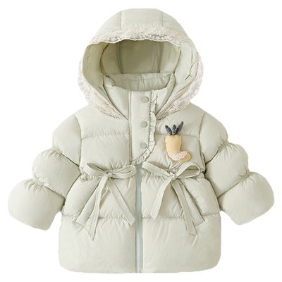 女童羽绒服中长款儿童保暖加厚洋气外套2025新款冬季小童宝宝冬装