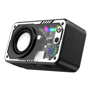 网红热销蓝牙机甲小钢炮迷你透明蓝牙小音箱便携式音响振膜带彩灯