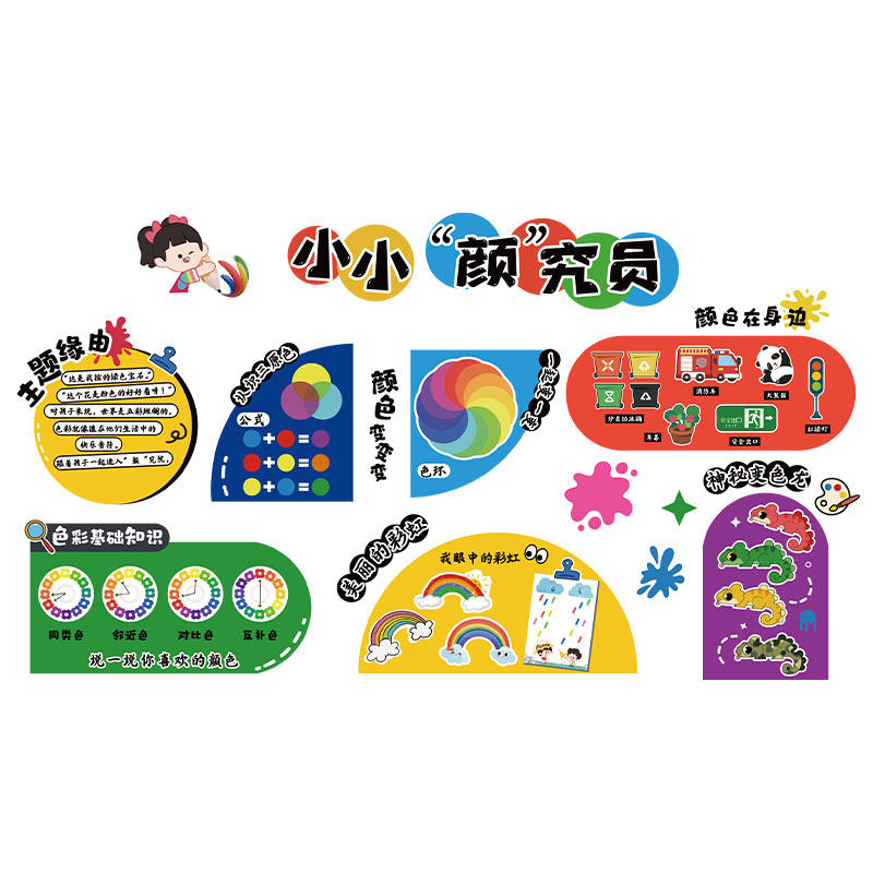 幼儿园墙面装饰美术画室氛围布置小小颜究员环创文化托管班主题墙
