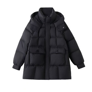 2025年冬季新款中长款韩版宽松保暖棉衣外套加厚大码连帽时尚棉服