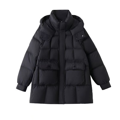 2025年冬季新款中长款韩版宽松保暖棉衣外套加厚大码连帽时尚棉服