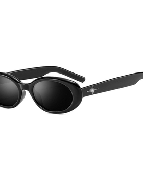 复古窄框带度数防紫外线墨镜女