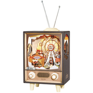 rolife若来日落游乐园音乐盒八音盒旋转摩天轮diy手工新年礼物