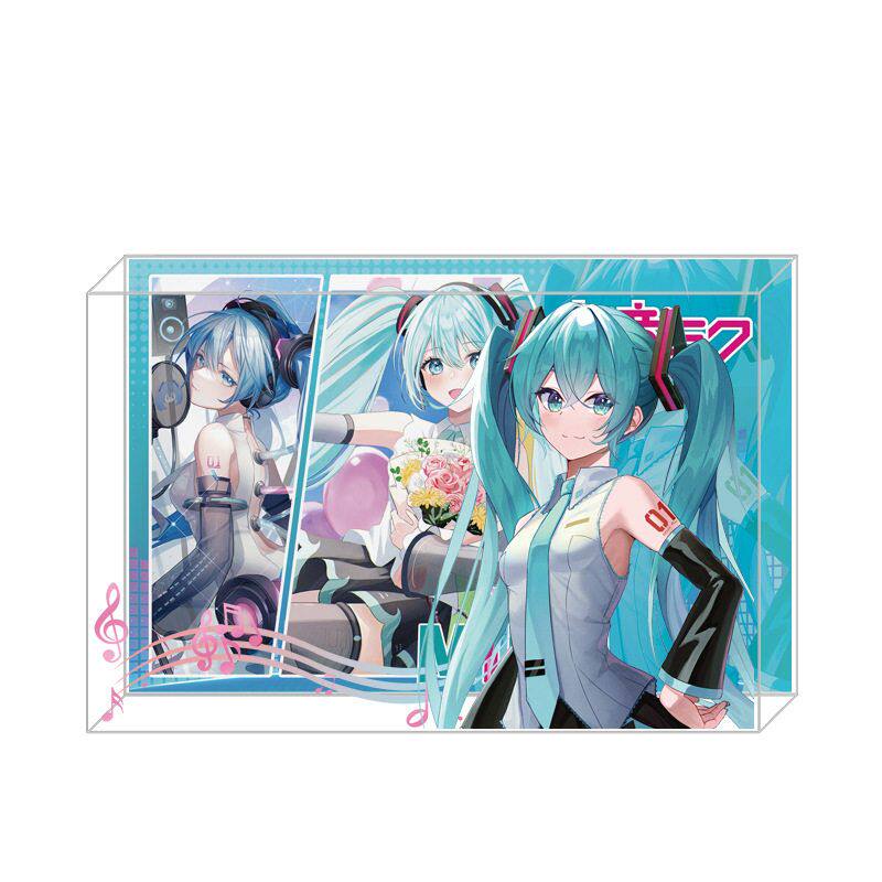 初音未来亚克力砖透明水晶砖摆件