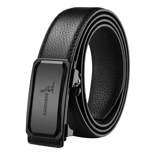 袋鼠腰带男款真皮2026新款无牙内穿头层牛皮男士皮带官方正品裤带