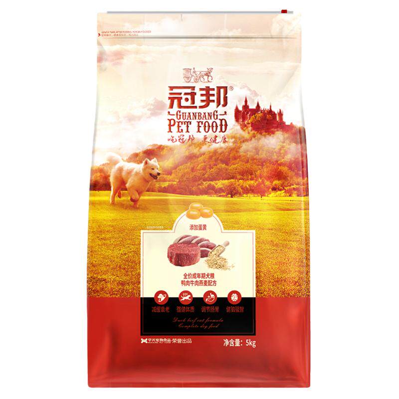 冠邦狗粮成犬牛肉鸭肉美毛天然粮