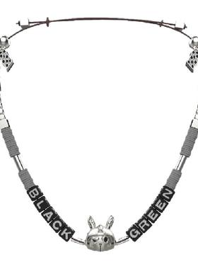 项链兔耳朵字母方块趣味项链吊坠