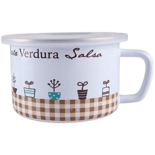 老式搪瓷杯经典大容量搪瓷快餐杯带盖学生大号杯子上班族打饭铁杯