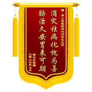 锦旗定制感谢消化内科医生高档金丝绒送外科门诊手术室急诊创意定做赠主任医护人员医师检验科旌旗订做服务