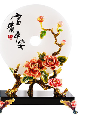 时光琉璃电视柜玉石平安扣