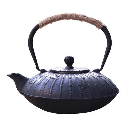 扁型铁壶日式铸铁壶伞形手工南部铁器茶室摆设烧水保温壶复古茶壶