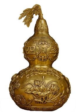 开口黑铜葫芦卧室工艺品四季平安