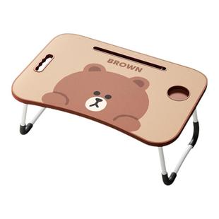 布朗熊床上小桌子学生家用卧室飘窗办公室电脑桌板懒人折叠书桌