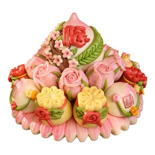 盖盖有口福非遗手工胶东花饽饽寿桃馒头老人生日过寿中式花馍礼盒