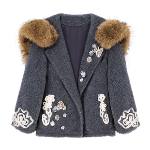 【年货狂欢季】4MILE BY KSMILE 羊毛泰迪保暖毛领连帽冬季短外套