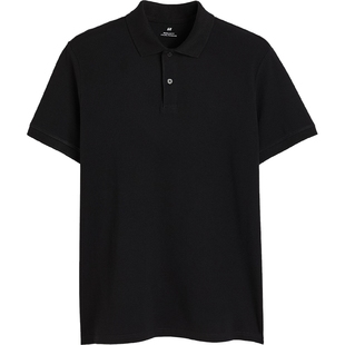 HM男装Polo衫春季内搭打底衫休闲简约通勤舒适短袖上衣1209183