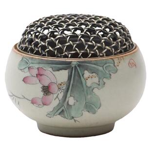 景德镇陶瓷手绘莲花品香杯茶道香炉家用室内空熏沉檀香香薰炉艾草