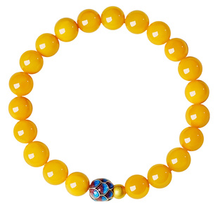 宫里上新黄玉手串男士天然缅黄黄色玉石手链女串珠生日礼物送妈妈