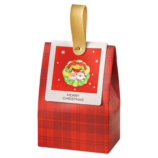 圣诞包装袋子开窗手提自立雪花酥曲奇饼干牛轧太妃糖果零食盒专用