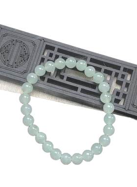 缅甸A货翡翠冰种晴绿冰白手串
