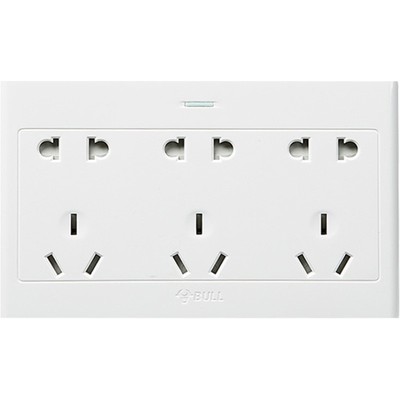 公牛明装明线超薄16a三孔带开关