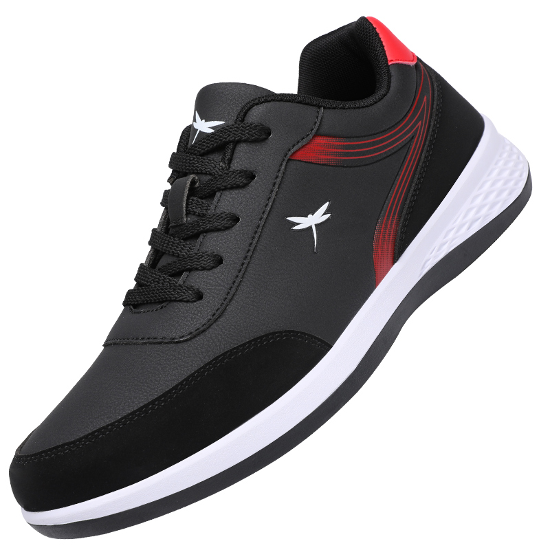 红蜻蜓男鞋秋冬新款鞋子男士软底休闲运动鞋男皮面防水旅游鞋品牌