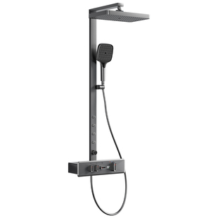 德希顿6100冷热水淋浴花洒套装无顶喷分体式铜增压喷头置物沐浴器