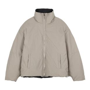 纯色简约立领双面穿羽绒服秋冬季男外套上衣棉服宽松百搭加厚保暖