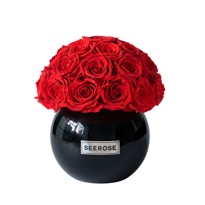 SEEROSE永生玫瑰花黑色球形桌花