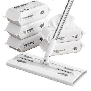 静电除尘纸拖把免手洗平板拖把家用一拖净夹布一次性懒人拖地神器