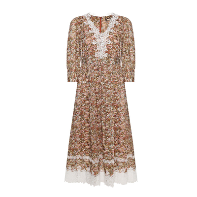 GEGINA纯棉印花中长连衣裙