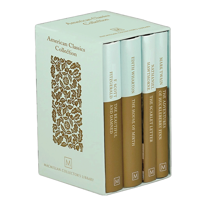 英文原版 American Classics Collection 美国经典文学合集 《美丽与毁灭》《欢乐之家》《红字》和《哈克贝利·费恩历险记》