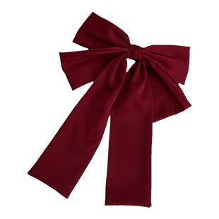 3色 店主推荐丝绸质感超大三层飘带蝴蝶结发夹横夹法式头饰女发饰