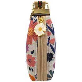 布艺钥匙包迷你小包简约手拿锁匙袋女生可爱拉链款零钱包车钥匙套