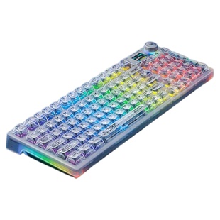 狼蛛F98pro V3透明键盘客制化三模无线键盘热插拔台式电脑笔记本