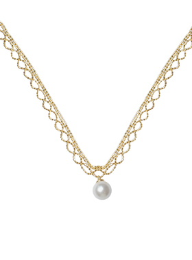 蕾丝珍珠项链吊坠女2025新款爆款s925纯银颈饰颈链锁骨链轻奢小众