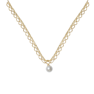 蕾丝珍珠项链吊坠女2025新款爆款s925纯银颈饰颈链锁骨链轻奢小众