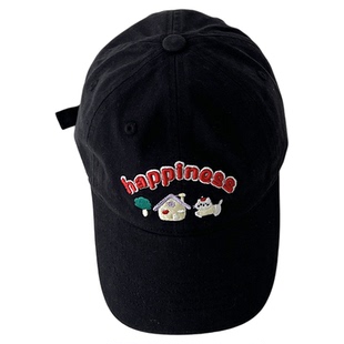 ins马卡龙色系儿童棒球帽可爱刺绣鸭舌帽男童女童春秋季遮阳帽子